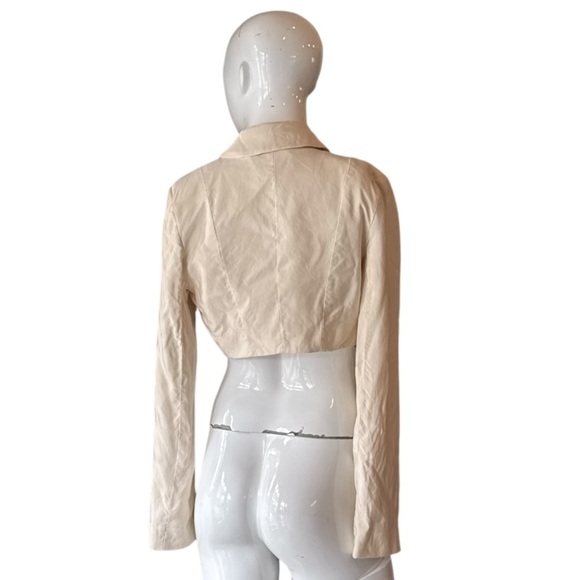 Haute Hippie Cream Silk Cropped Tuxedo Jacket Size Small - Picture 10 of 15